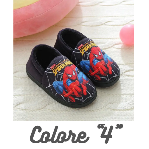 Cartoon Printed Spider-man Cotton Slippers For Children's Shoes Fashion New Style Warmth Autumn Winter Indoor Kids Boys Slipper