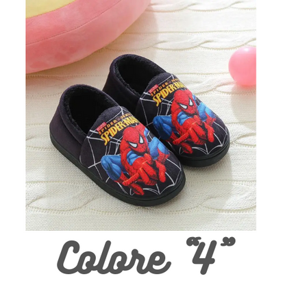Cartoon Printed Spider-man Cotton Slippers For Children's Shoes Fashion New Style Warmth Autumn Winter Indoor Kids Boys Slipper