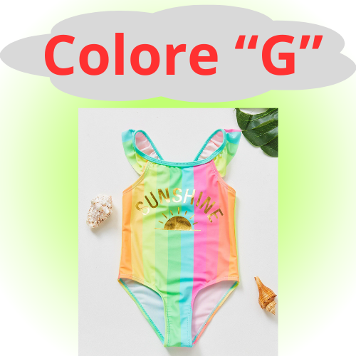 Mermaid Fish Scale Unicorn One-Piece Girls Swimwear for 4-8 Years