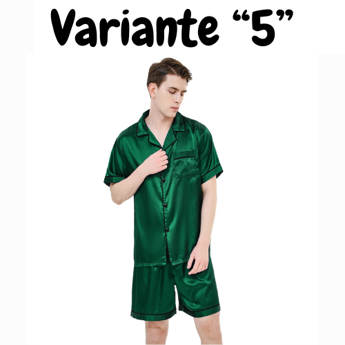 Men's pajamas short sleeved summer ice silk home clothing men's summer casual thin cardigan can be worn as a set home clothing