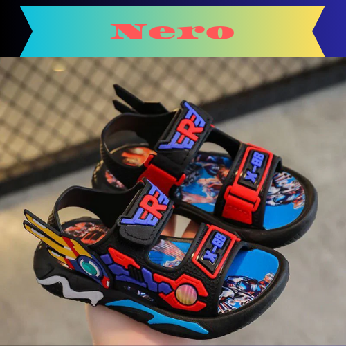 Boys Sandals 1-12 Year Old Soft Sole Anti Slip Sandals Cartoon Outwear Small and Medium Sized Children Beach Sandals