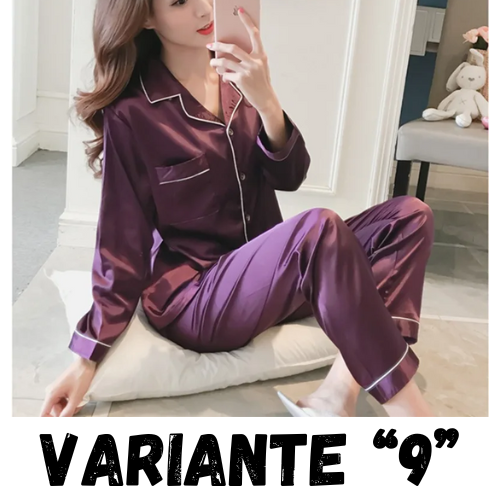 Womens Silk Satin Pajamas Set Sleepwear Pijama Women's Loungewear Pajamas Suit Female Sleep Two Piece Set Feminino Fofo Pyjamas