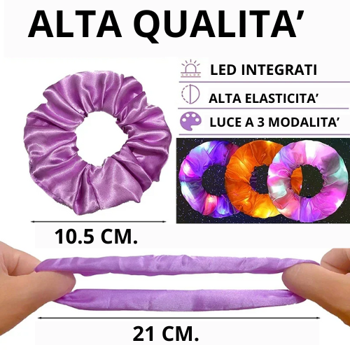 5-50Pcs LED Hair Scrunchie Light Up Hair Scrunchy for Women Satin Elastic Hairband Christmas Glow in the Dark Party Supplies