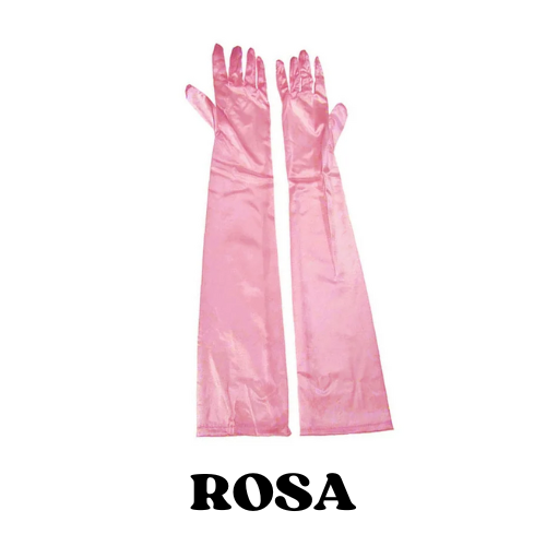 2024 Women's Evening Party Formal Gloves Solid Color Satin Long Finger Mittens forEvents Activities Red White Rose Color