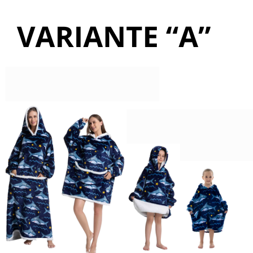 Oversized Wearale Blanket Hoodie Flannel Sherpa Fleece Warm Soft Winter Hoodie Sweatshirt for Kids Adults Snuggle Pullover