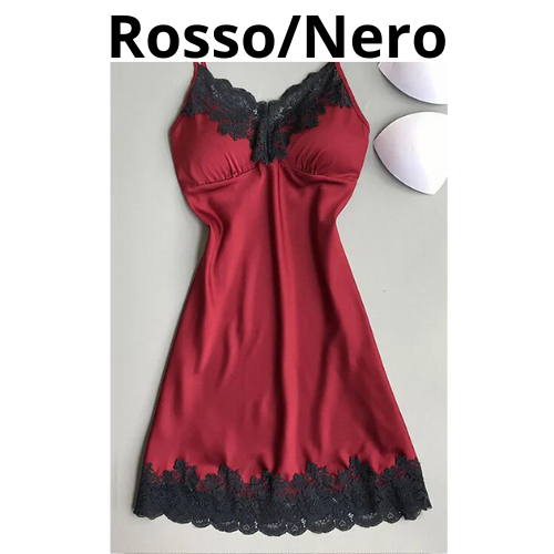 Women's Sexy Lingerie Summer Silk Night Gown Lace Patchwork Mini Night Dress Spaghetti Strap NO Chest Pad Sleepwear For Ladies