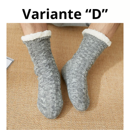 Thermal Socks Mens Winter warm Home Soft Male Cotton Thickened Plus Velvet Sleeping Anti Skid Grip Short Floor Slipper Sock