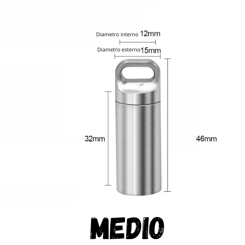 304 Stainless Steel Waterproof Mini Sealed Can Pill Portable Container Sealed Can Small Tool Parts Storage Bottle With Keychain