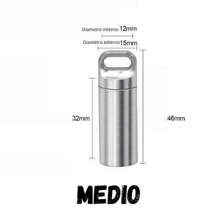304 Stainless Steel Waterproof Mini Sealed Can Pill Portable Container Sealed Can Small Tool Parts Storage Bottle With Keychain
