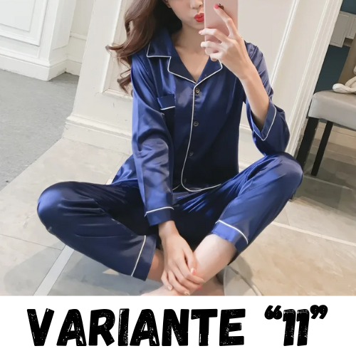 Womens Silk Satin Pajamas Set Sleepwear Pijama Women's Loungewear Pajamas Suit Female Sleep Two Piece Set Feminino Fofo Pyjamas