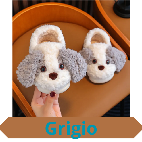 Boys Cotton Slippers Autumn and Winter Children Indoor Non-slip Cute Puppy Girls Wool Slippers Home Warm Winter Children