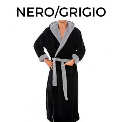 Plush Bathrobe Luxurious Men's Hooded Bathrobe with Adjustable Belt Ultra Soft Absorbent Male Robe with Pockets for Ultimate