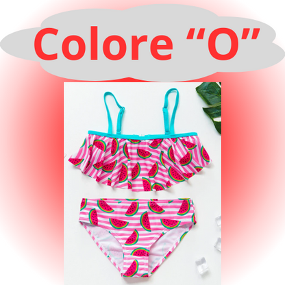 Girls Swimsuit Two Piece Hot Stamping Children's Swimwear Girls Beachwear
