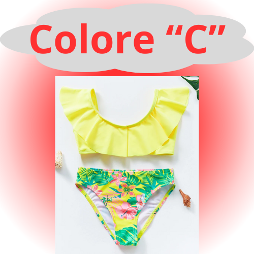 Girls Swimsuit Two Piece Hot Stamping Children's Swimwear Girls Beachwear