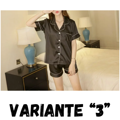 Womens Silk Satin Pajamas Set Sleepwear Pijama Women's Loungewear Pajamas Suit Female Sleep Two Piece Set Feminino Fofo Pyjamas