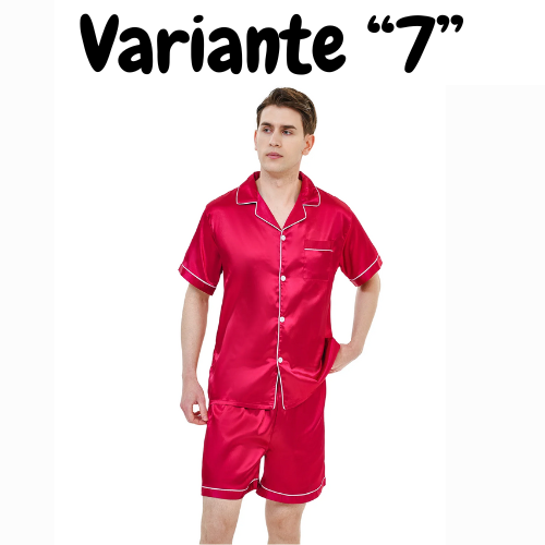 Men's pajamas short sleeved summer ice silk home clothing men's summer casual thin cardigan can be worn as a set home clothing