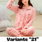 dot print Warm Pajamas Women Winter Flannel Pajama Sets For Female set Thick Korean Style Lovely Cartoon 2 Piece Tops+Pants