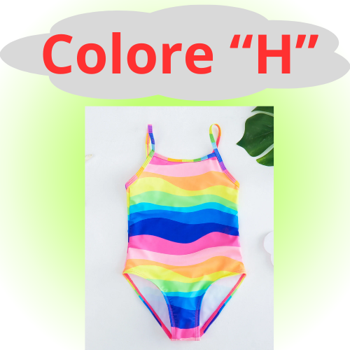 Mermaid Fish Scale Unicorn One-Piece Girls Swimwear for 4-8 Years
