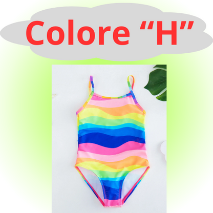 Mermaid Fish Scale Unicorn One-Piece Girls Swimwear for 4-8 Years