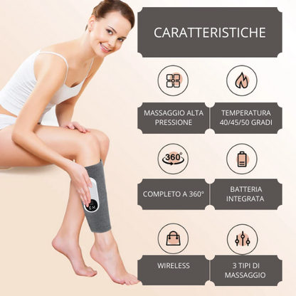 Electric Calf Massager with Heating Kneading Air Pressure Leg Massager Blood Circulation Leg Air Compression Massager Wireless