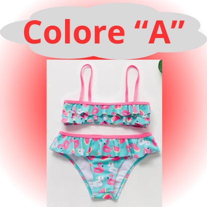 Girls Swimsuit Two Piece Hot Stamping Children's Swimwear Girls Beachwear