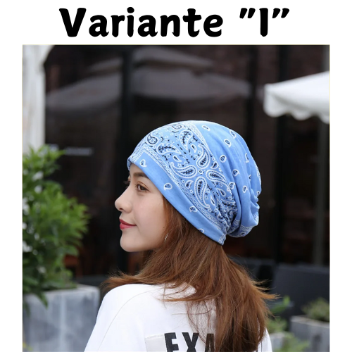 Ethnic Style Beanie Hat Women's Spring Autumn Bonnets Fashion Cashew Flowers Wrapped Head Cap Dual-purpose Scarf Pullover Caps