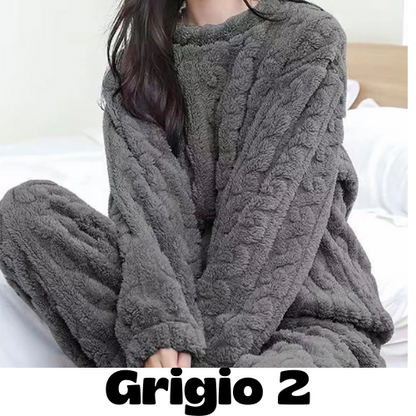Autumn Women Solid Warm 2 Piece Sets Thicken Velvet Ribbed Fleece Set Pullover And Pants Women Casual Pajama Sets 2024