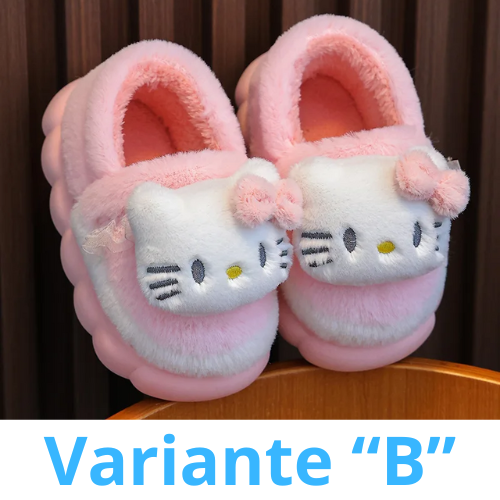 Sweet Family Winter Warm Slippers Cute Kawaii Sandals Kuromi My Melody Hello Kitty Soft Sole Shoes