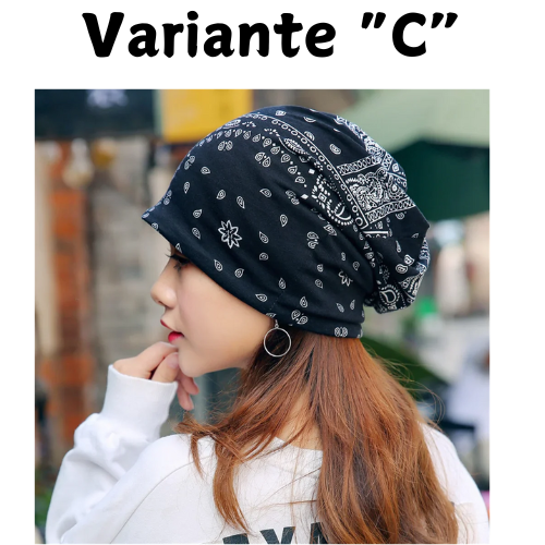 Ethnic Style Beanie Hat Women's Spring Autumn Bonnets Fashion Cashew Flowers Wrapped Head Cap Dual-purpose Scarf Pullover Caps