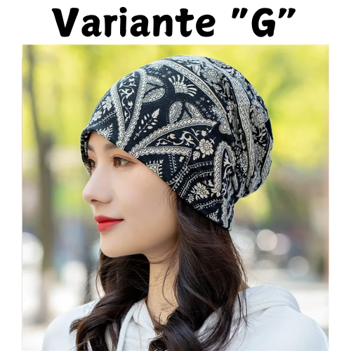 Ethnic Style Beanie Hat Women's Spring Autumn Bonnets Fashion Cashew Flowers Wrapped Head Cap Dual-purpose Scarf Pullover Caps