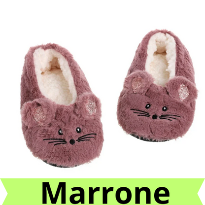 Home Fuzzy Slipper Women Winter Fur Contton Warm Plush Non Slip Grip Indoor Fluffy Lazy Female Mouse Ears Floor Shoe Living room