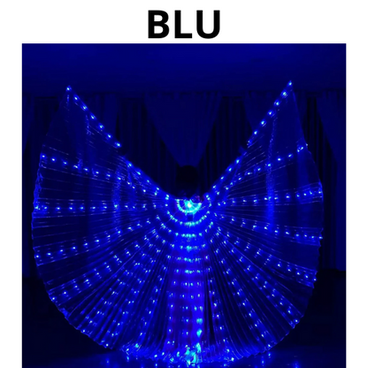 LED Fairy Wings Cloak Adult Children Dancers Colorful Luminous Butterfly Wings Belly Dancing Performance Stage Party Photo Prop
