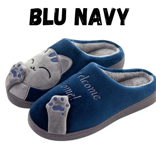 Winterwarm Home Indoor Cotton Slippers For Men Women Parent-child Family Style Cute Cat Design Cross-border Stock Available