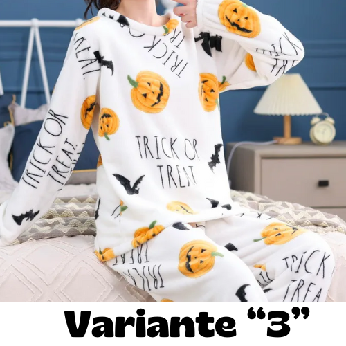 dot print Warm Pajamas Women Winter Flannel Pajama Sets For Female set Thick Korean Style Lovely Cartoon 2 Piece Tops+Pants
