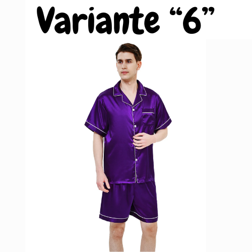Men's pajamas short sleeved summer ice silk home clothing men's summer casual thin cardigan can be worn as a set home clothing