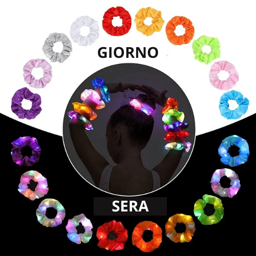 5-50Pcs LED Hair Scrunchie Light Up Hair Scrunchy for Women Satin Elastic Hairband Christmas Glow in the Dark Party Supplies