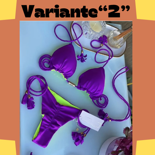 New Women Bikini Backless Rope Triangle Swimsuit Multicolor