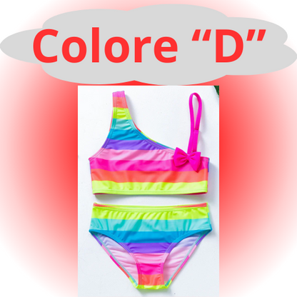 Girls Swimsuit Two Piece Hot Stamping Children's Swimwear Girls Beachwear