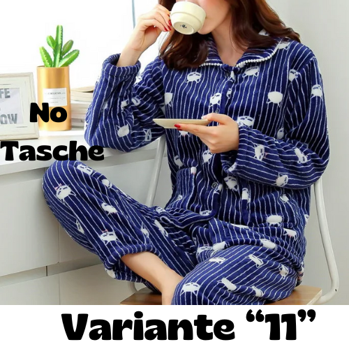 Pigiama invernale da donna in flanella. Set 2 pezzi (top + pantalone).