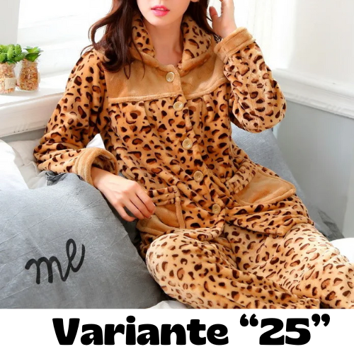 dot print Warm Pajamas Women Winter Flannel Pajama Sets For Female set Thick Korean Style Lovely Cartoon 2 Piece Tops+Pants