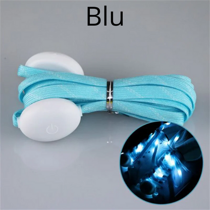 2Pcs LED Sport Luminous Shoelaces Glow Shoe Strings Round Flash Light Shoelaces Batteries No Tie Lazy Shoe Laces Party Decor