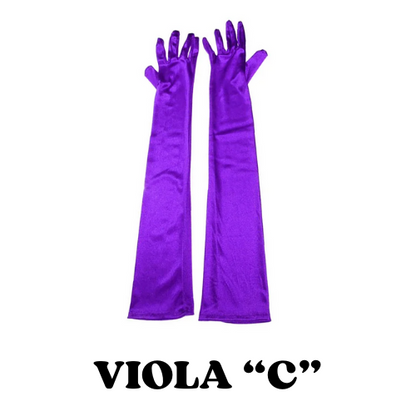 2024 Women's Evening Party Formal Gloves Solid Color Satin Long Finger Mittens forEvents Activities Red White Rose Color