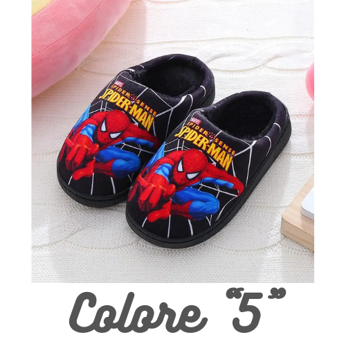Cartoon Printed Spider-man Cotton Slippers For Children's Shoes Fashion New Style Warmth Autumn Winter Indoor Kids Boys Slipper