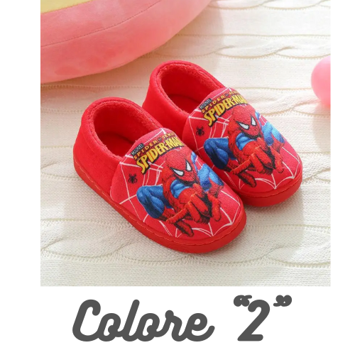 Cartoon Printed Spider-man Cotton Slippers For Children's Shoes Fashion New Style Warmth Autumn Winter Indoor Kids Boys Slipper