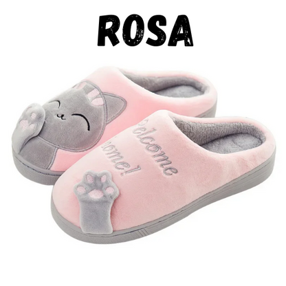 Winterwarm Home Indoor Cotton Slippers For Men Women Parent-child Family Style Cute Cat Design Cross-border Stock Available