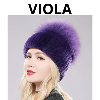 Russia New Style Women Real Genuine Fox Fur Beanies Hat Girls Natural Real Rex Rabbit Fur Skullies Cap Knit Winter Real Fur Hats