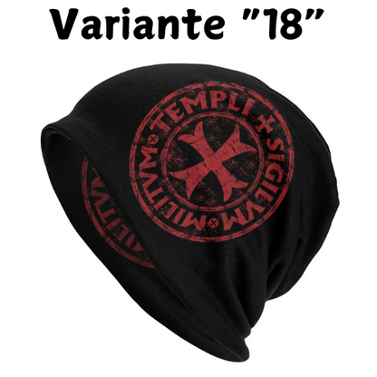Custom Knights Templar Flag With Coat Of Arms Skullies Beanies Caps Winter Warm Knit Hat Adult Medieval Warrior Cross Bonnet Hat