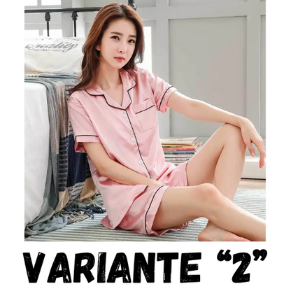 Womens Silk Satin Pajamas Set Sleepwear Pijama Women's Loungewear Pajamas Suit Female Sleep Two Piece Set Feminino Fofo Pyjamas