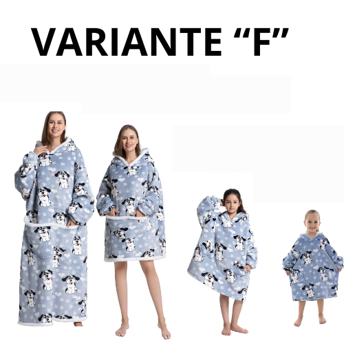 Oversized Wearale Blanket Hoodie Flannel Sherpa Fleece Warm Soft Winter Hoodie Sweatshirt for Kids Adults Snuggle Pullover