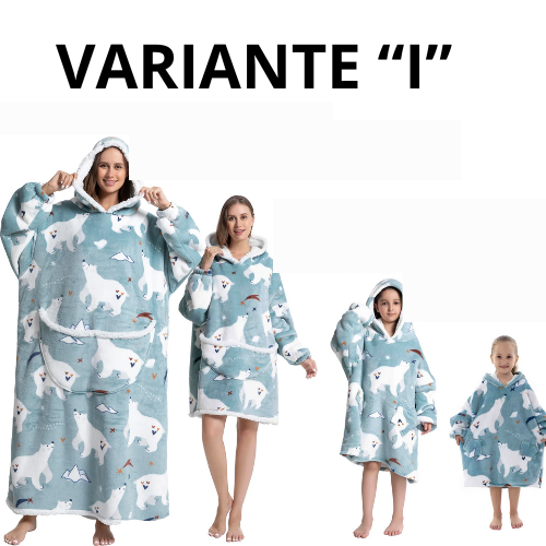 Oversized Wearale Blanket Hoodie Flannel Sherpa Fleece Warm Soft Winter Hoodie Sweatshirt for Kids Adults Snuggle Pullover
